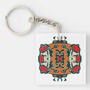 Vibrant Tribal Zen Keychain