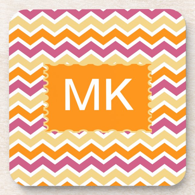 Vibrant Tribal ZigZag Coaster (Front)