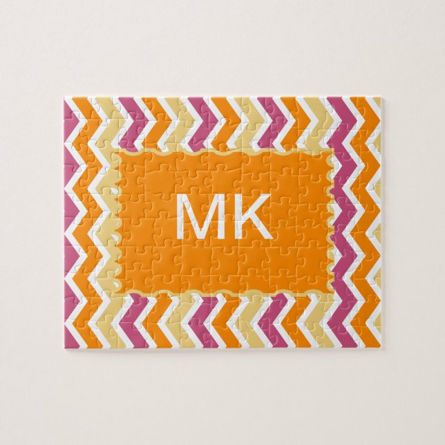 Vibrant Tribal ZigZag Jigsaw Puzzle (Horizontal)