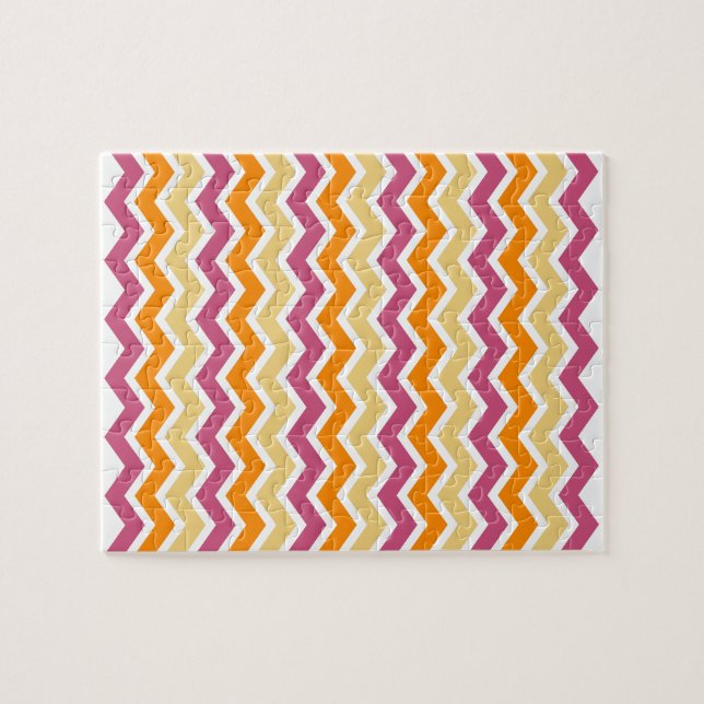 Vibrant Tribal ZigZag Jigsaw Puzzle (Horizontal)