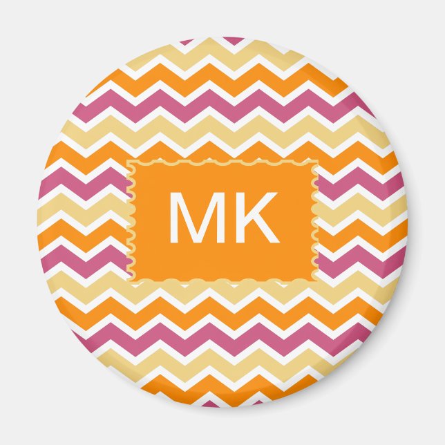 Vibrant Tribal ZigZag Magnet (Front)