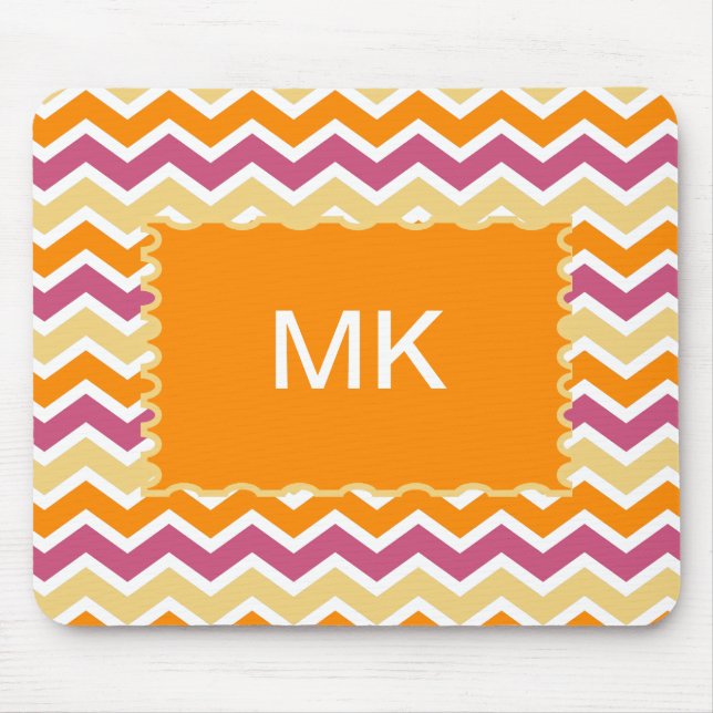 Vibrant Tribal ZigZag Mouse Pad (Front)