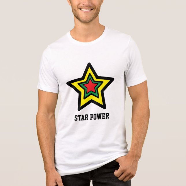Vibrant Triple Big Star Tee (Yelllow, Green, Red) (Front)