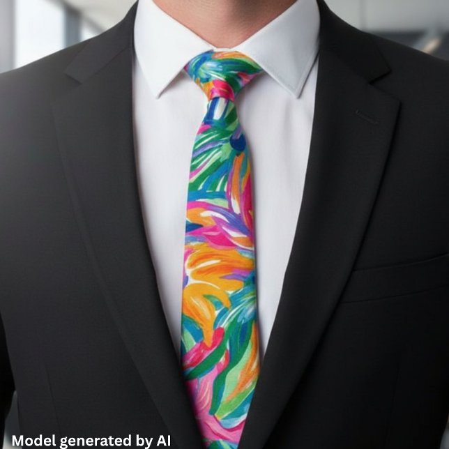 Vibrant Tropical Abstract  Tie (Creator Uploaded)