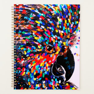 Vibrant Tropical Bird Wall Art in Expressionist Planner