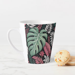 Vibrant tropical botanical latte mug