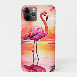 Vibrant Tropical Flamingo Glow Design iPhone 11 Pro Case