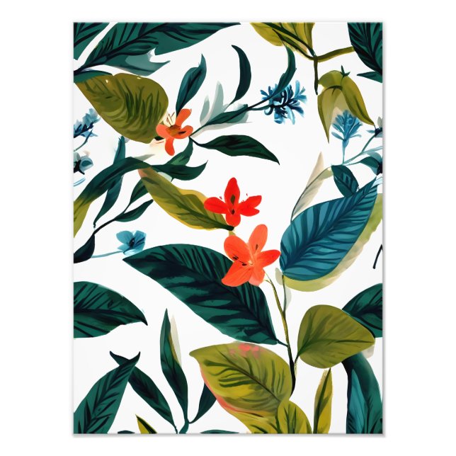 Vibrant Tropical Floral Art - A Splash of Paradise Photo Print (Front)