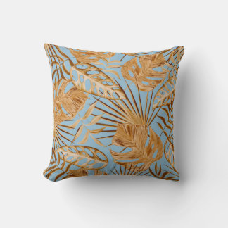 Vibrant Tropical Flowers: Colourful Seamless. Throw Pillow