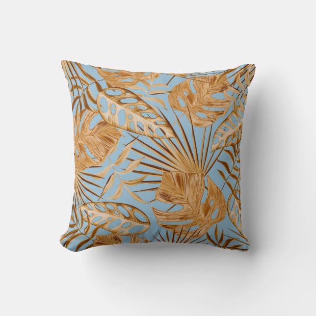 Vibrant Tropical Flowers: Colourful Seamless. Throw Pillow (Front)