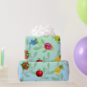 Vibrant Tropical Fruit Summer Gift Wrapping Paper 