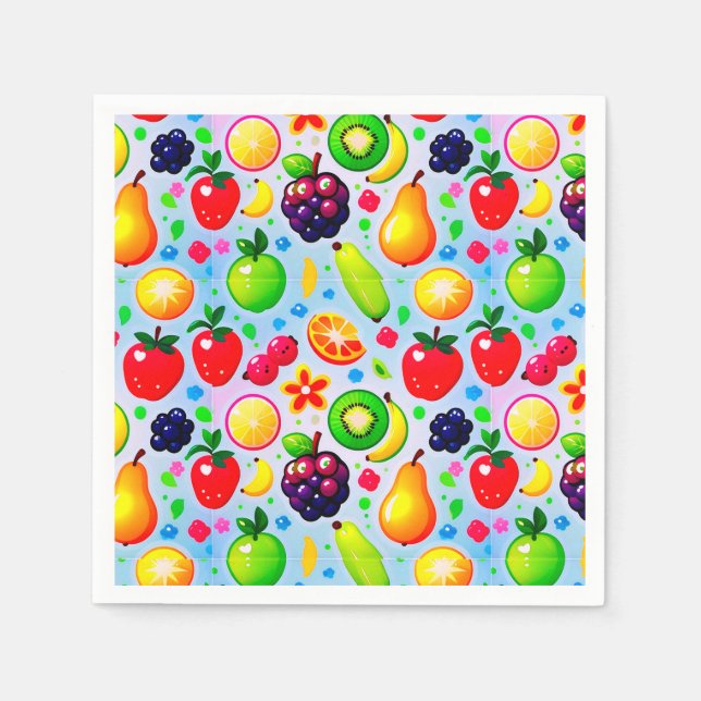 Vibrant Tropical Fruits Napkin (Front)