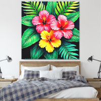 Vibrant Tropical Hibiscus Art