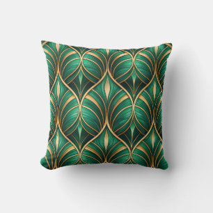 vibrant tropical leaves and orange flowers throw pillow