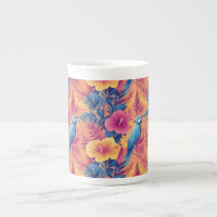 Vibrant Tropical Leaves and Parrots Summer Pattern