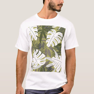 Vibrant Tropical Leaves Pattern T-Shirt