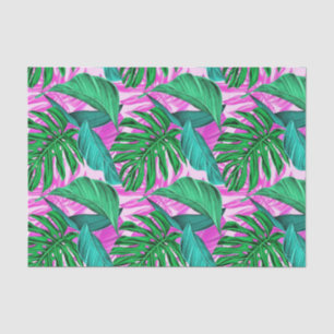 Vibrant Tropical Monstera Leaves Exotic Pattern Tissue Paper