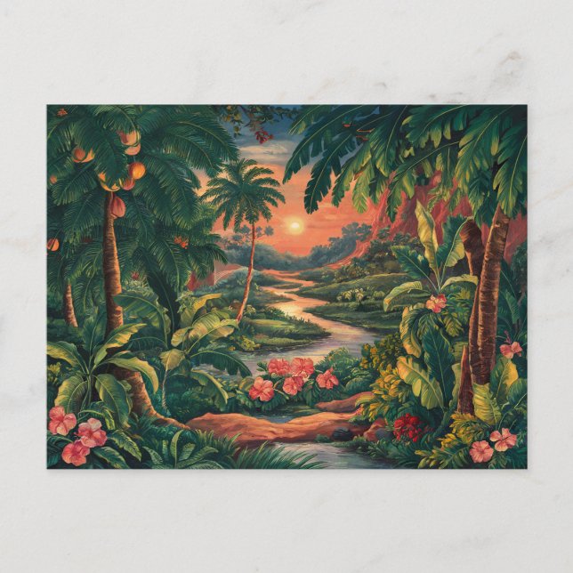 Vibrant Tropical Paradise Postcard (Front)