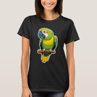 Vibrant Tropical Parrot with Grapes T-Shirt