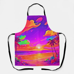 Vibrant Tropical Sunset Apron