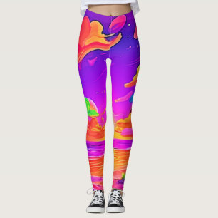 Vibrant Tropical Sunset Leggings