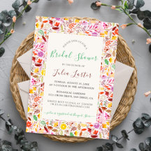 Vibrant Tulip Summer Flowers Bridal Shower