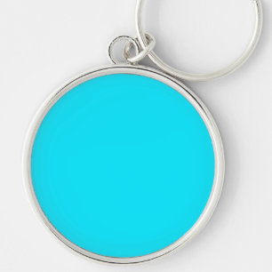 Vibrant Turquoise Sky Blue Colour Customize This Keychain