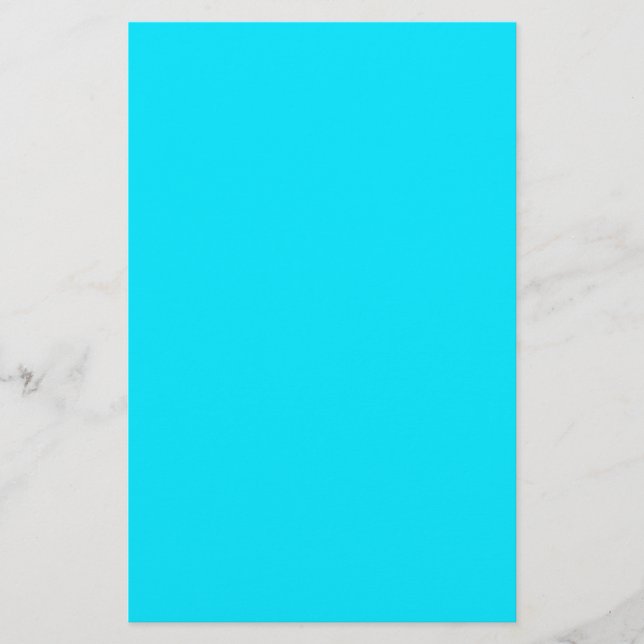 Vibrant Turquoise Sky Blue Colour Customize This Stationery (Front)