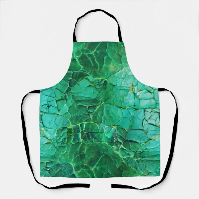 Vibrant Turquoise  Textured Pattern Apron (Front)