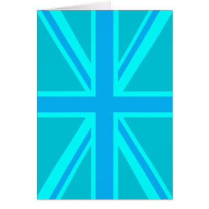 Vibrant Turquoise Union Jack British Flag