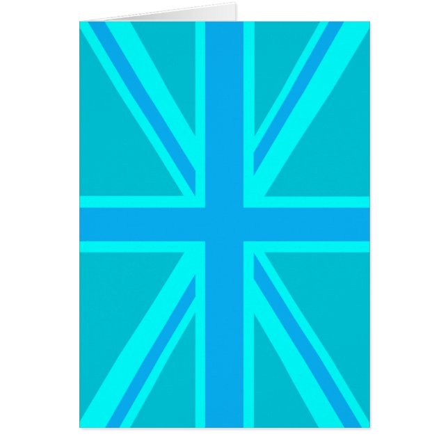 Vibrant Turquoise Union Jack British Flag (Front)