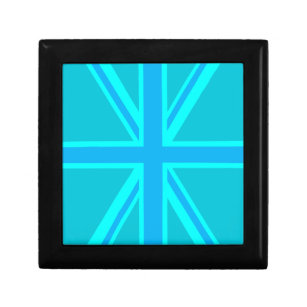 Vibrant Turquoise Union Jack British Flag Gift Box