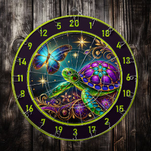 Vibrant Turtle Butterfly Lodge Wall Decor Dartboard