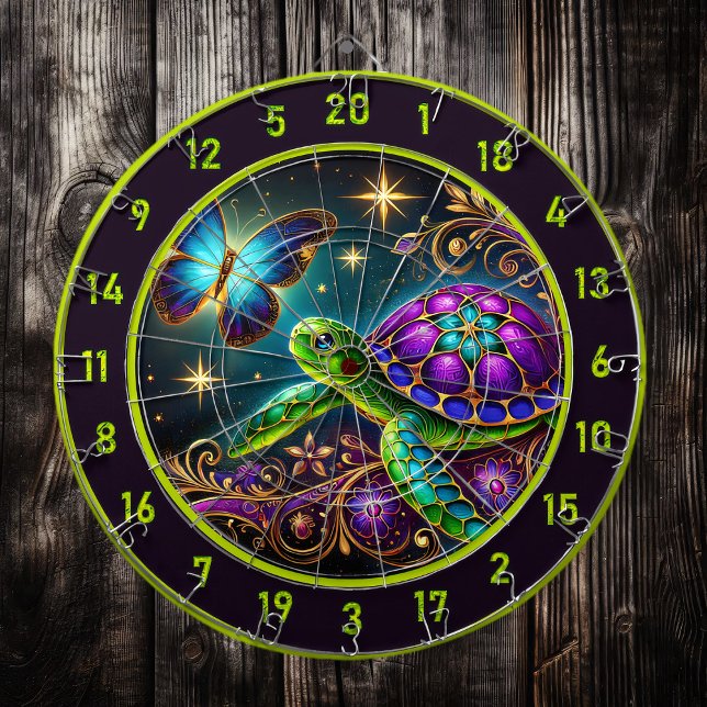 Vibrant Turtle Butterfly Lodge Wall Decor Dartboard (Creator Uploaded)