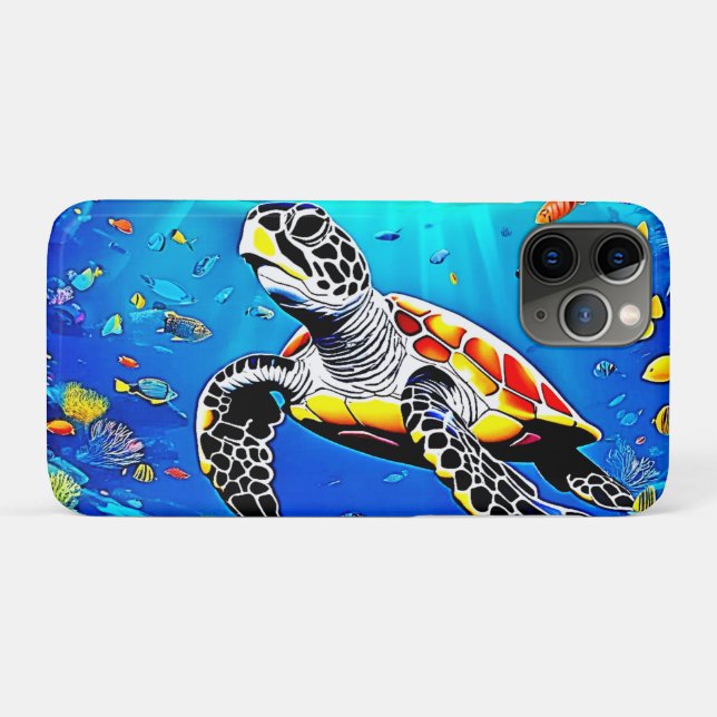Vibrant Turtle Reef Life Case-Mate iPhone Case (Back (Horizontal))