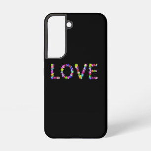 Vibrant Typography Inspirational   Peace Love Text Samsung Galaxy Case