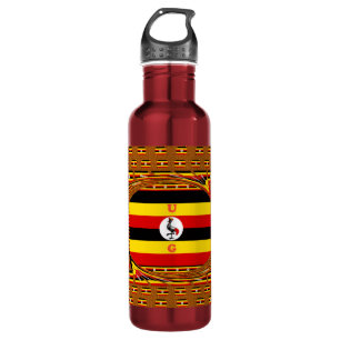 Vibrant Uganda Flag-Inspired Art 710 Ml Water Bottle