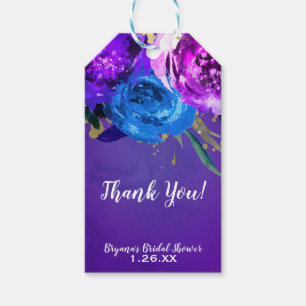 Vibrant Ultra Violet Purple Floral Fantasy Wedding Gift Tags
