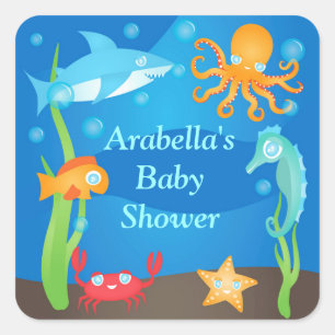 Vibrant Under the Sea Baby Shower Stickers