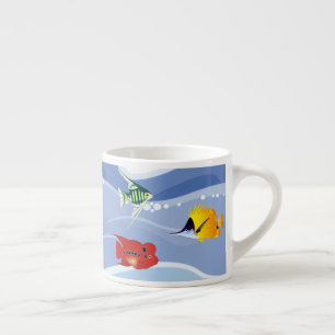 Vibrant Underwater Fish Art Espresso Cup