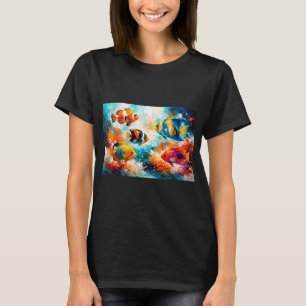 Vibrant Underwater Fish Scene T-Shirt