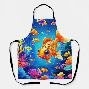 Vibrant Underwater Fish World Design Apron