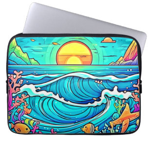 Vibrant Underwater Sunset Laptop Sleeve