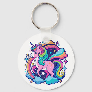 Vibrant Unicorn Fantasy Keychain