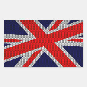Vibrant Union Jack on Carbon Fibre Style Print Sticker