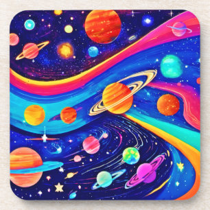 Vibrant Universe Art Coaster