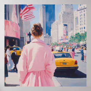 Vibrant Urban Art with Classic New York Charm Poster