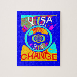 Vibrant USA Change: A Bold Statement Jigsaw Puzzle