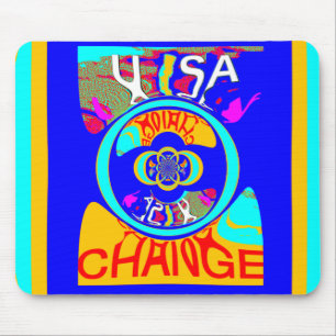Vibrant USA Change: A Bold Statement Mouse Pad