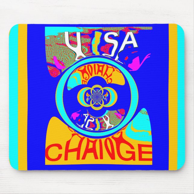 Vibrant USA Change: A Bold Statement Mouse Pad (Front)